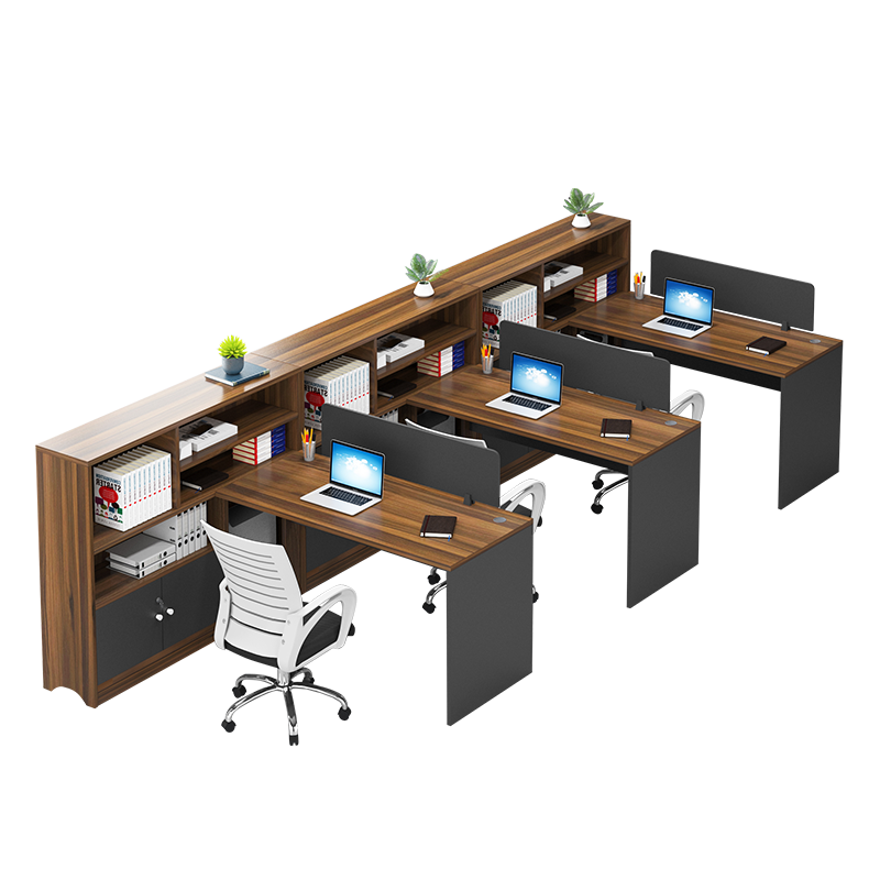 卡奈登财务电脑桌 组合办公桌 屏风工作卡位职员桌 现代简约办公家具F型三人位不含椅YX-D314可定制