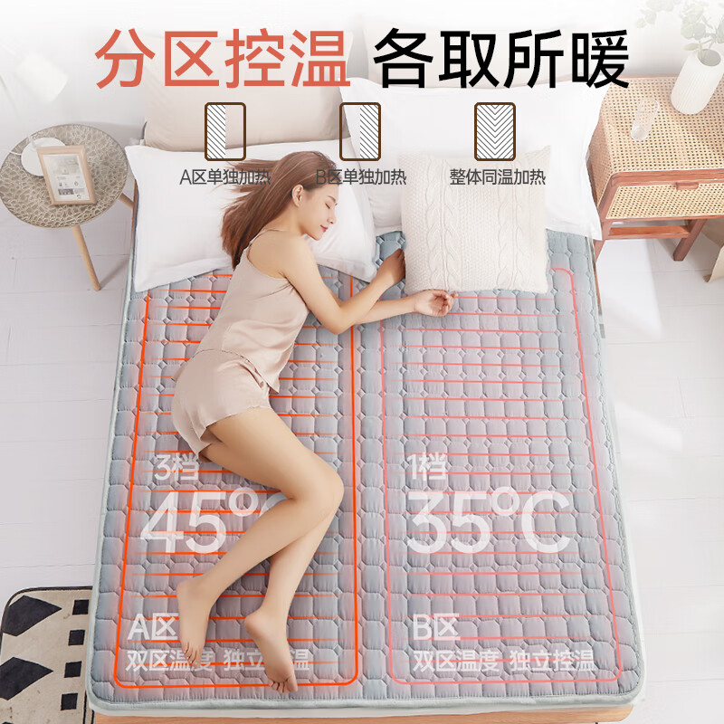 雅鹿【2025新款水暖毯】单双人加厚长毛绒电热毯水暖毯安全防水电褥子 智能定时数显【1.8*1.2】恒温除螨涤棉款