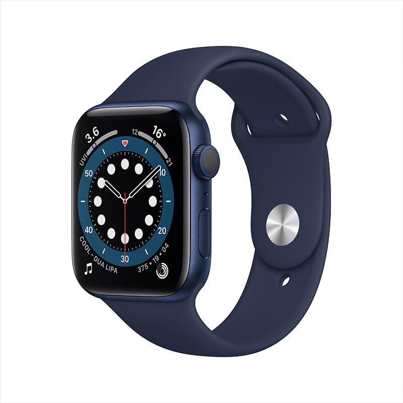 Apple Watch Series 6智能手表 GPS款 44毫米蓝色铝金属表壳 深海军蓝色运动型表带 M00J3CH/A