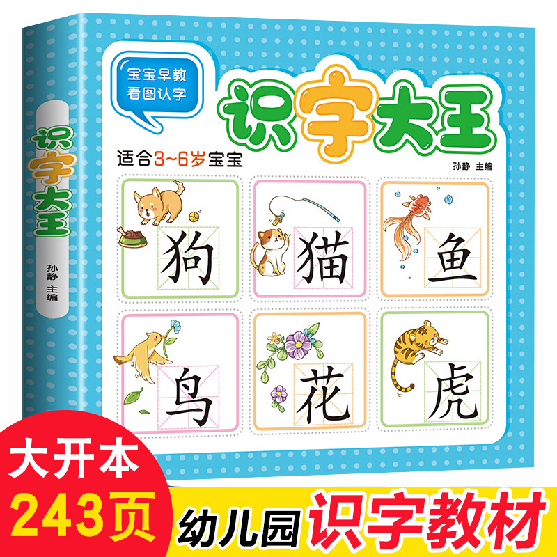识字大王 看图识字书 3-6岁幼儿启蒙幼升小一年级教材幼小衔接认字书