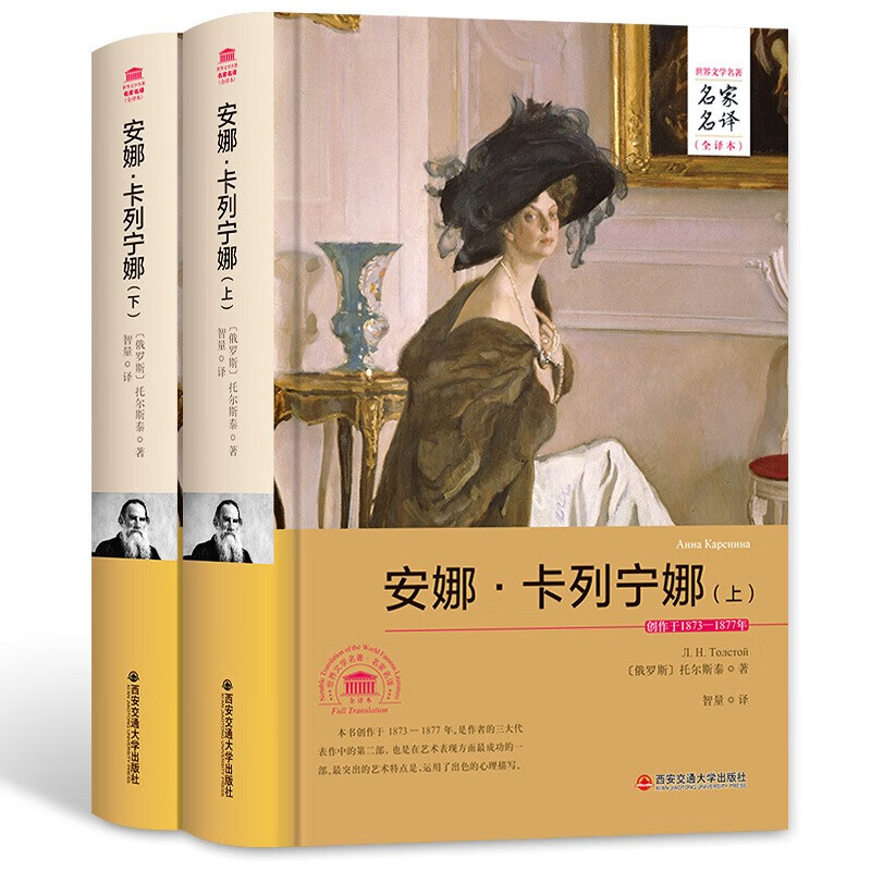 安娜卡列宁娜 安娜卡列尼娜 套装共2册 名家名译 中文全译本 世界经典文学名著精装典藏版
