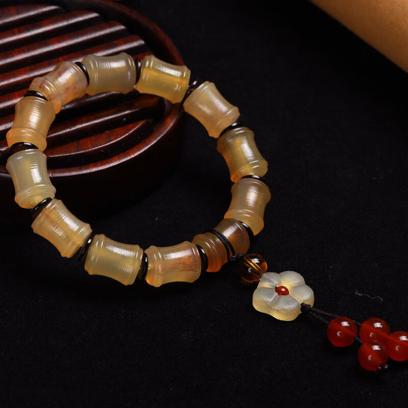 jea · pie羊角高山西藏带血丝羊角竹节手串 复古民族风diy佛珠手链