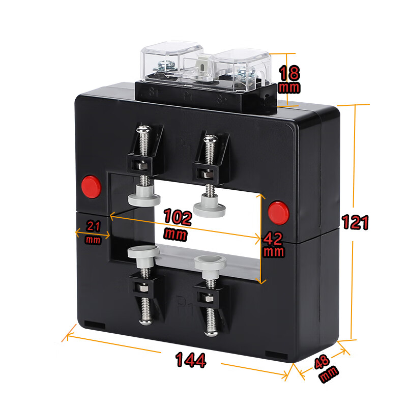電流互感器開口式開合式開啟式方孔銅排鋁排DP/DB46/58/BHK-0.66 42*102mm 黑色款 800/5A x 0.5