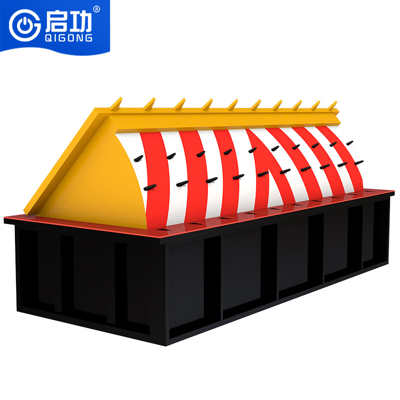 启功液压翻板路障机单位路口电动升降带刺重型阻断器 6米