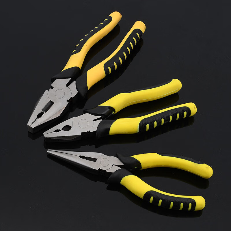 赐紫樱桃铸造虎皮柄8寸钢丝钳尖嘴钳斜嘴钳家用五金工具 8寸钢丝钳