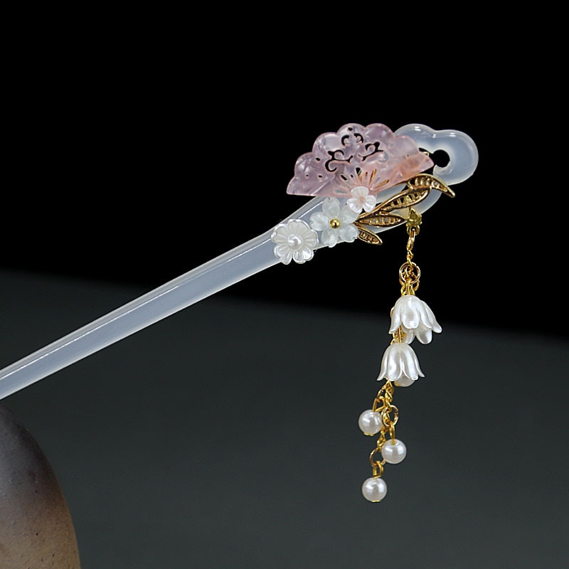 万宝资发簪盘发旗袍配饰唯美汉服头饰古风发饰发簪简约发簪子仿白玉