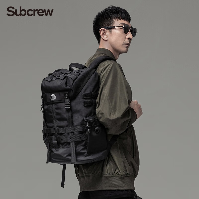subcrew李灿森潮牌暗黑双肩包旅行男组合可拆卸多功能运动旅行背包