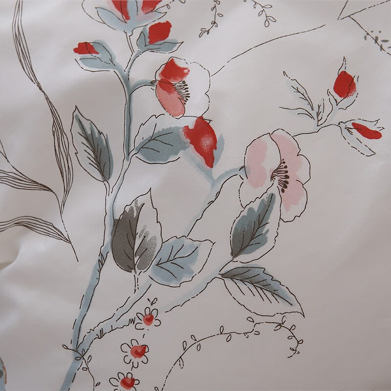 柳庭家纺 床单纯棉长绒棉60支 外贸全棉贡缎床单1.51.8米床 牡丹蓝 床单240*260cm