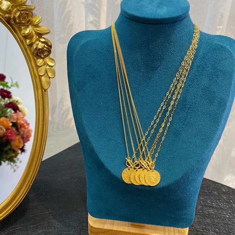 黄金ot扣5g足金套链时尚新款黄金锁骨链ins风潮 足金女王牌项链约7