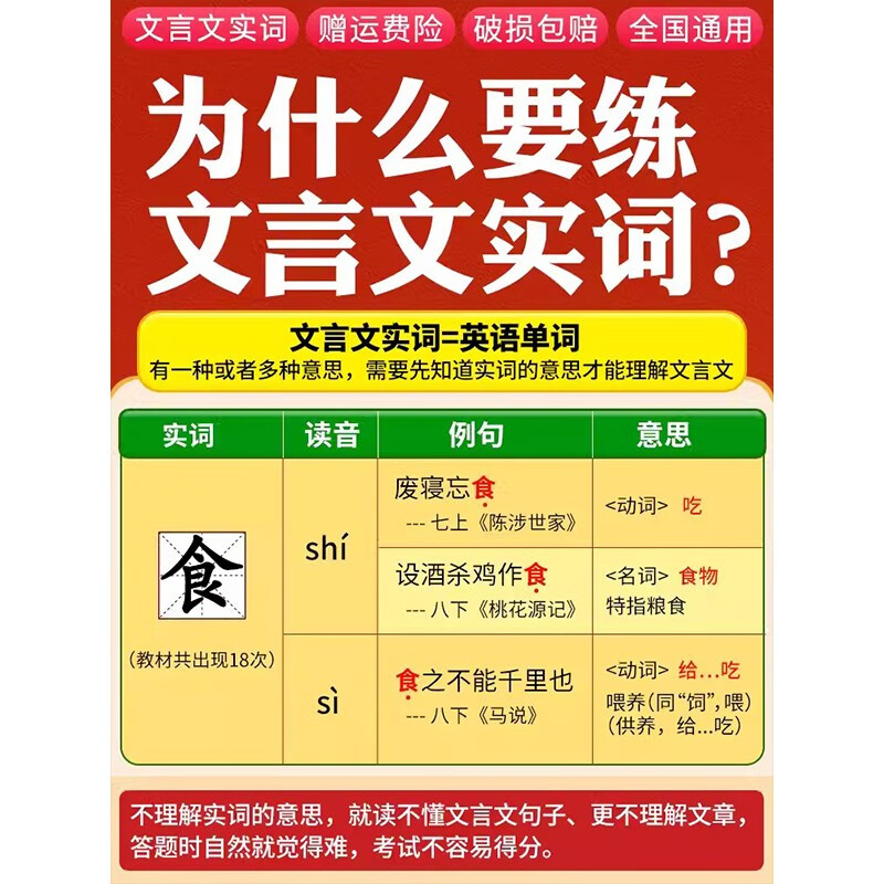 万唯初中文言文常用字字典古汉语常用字字典词典实词虚词工具书万唯中考初一初二初三文言文总复习教辅资料初中语文古汉语辞典文言文字典 2024版-文言文实词