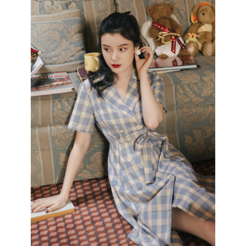 京蝌蝌60年代的服装70港风女装80年代怀旧布拉吉连衣裙子复古90 图片