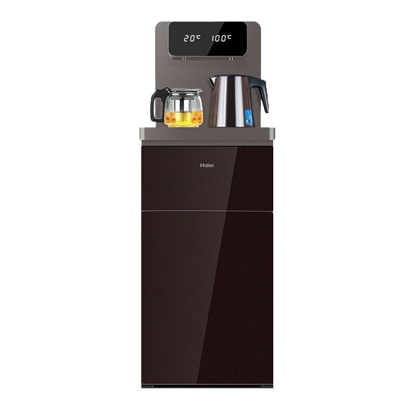 海尔（Haier）茶吧机饮水机家用立式全自动上水轻奢客厅智能制冷下置水桶泡茶机 高端LED顶屏双显【温热款】