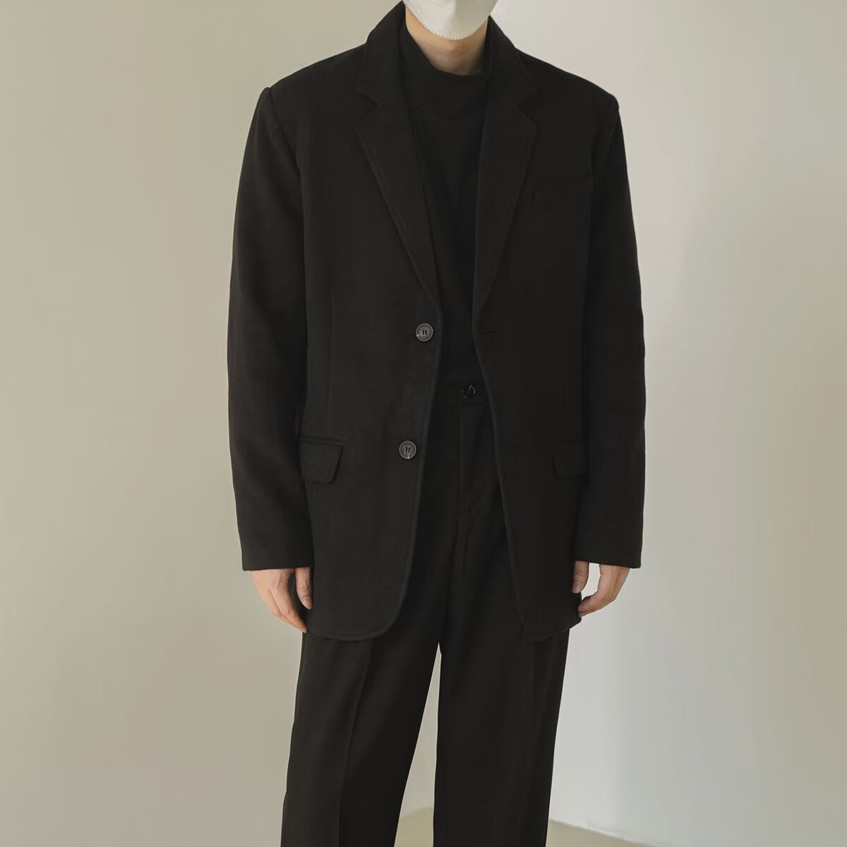 formrcy165痞帅男生穿搭一套冬天秋冬款垫肩西装外套男冬款加1厚韩版