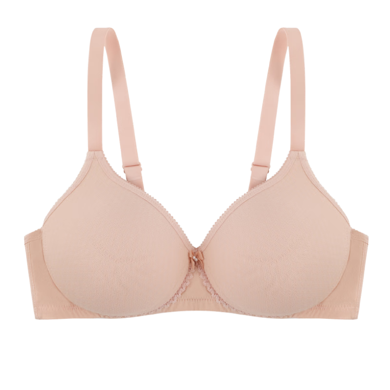 古今（GUJIN）【商场同款】内衣女光面无痕侧收舒适无钢圈显小文胸罩轻薄透气 杏色 80A