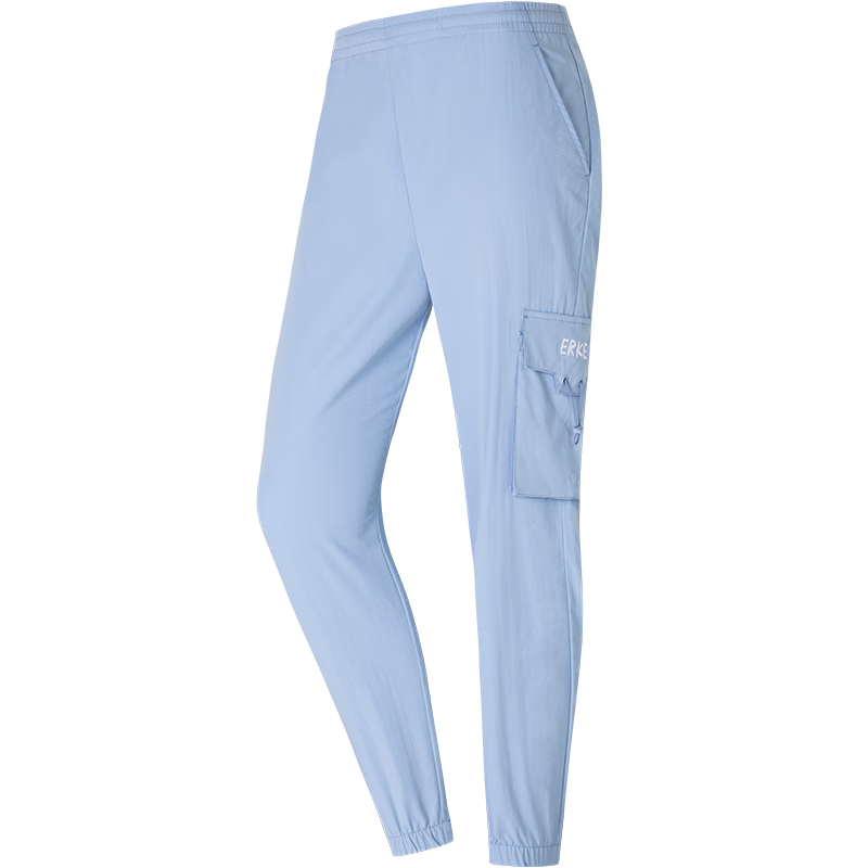 鸿星尔克滑板丨官方旗舰运动裤女束脚休闲女士九分裤长裤 冰紫色 2XL