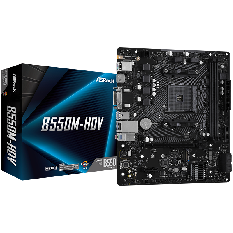 ASRock 华擎 B550M-HDV MATX主板（AMD AM4、B550）