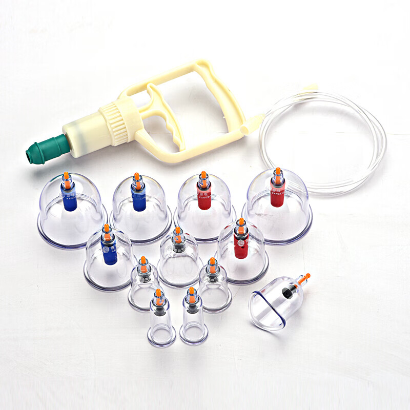 康祝 真空拔罐器b型12罐家用抽气式拔气罐加厚防爆