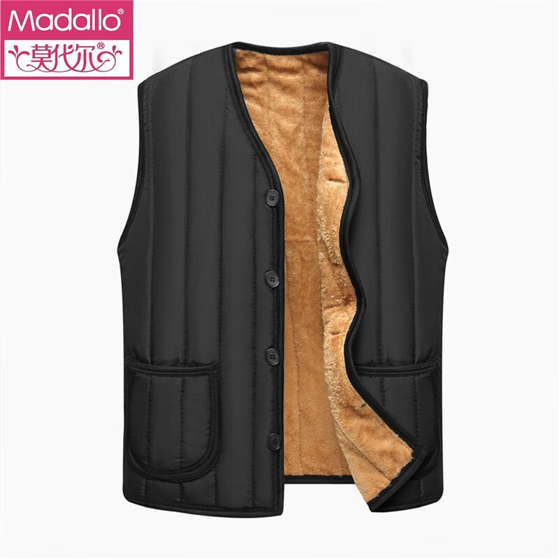 莫代尔中老年马甲秋冬装爸爸妈妈加绒保暖背心 女士唐装红色马甲 3XL (125-145斤)