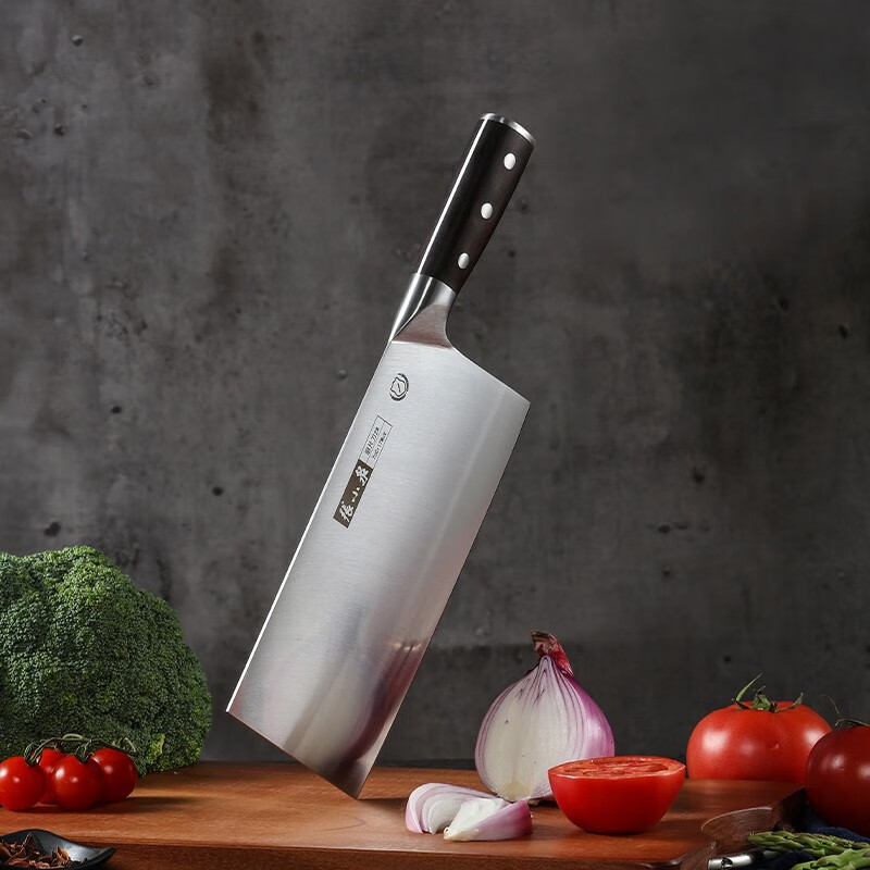 张小泉 菜刀 虎翼斩切刀3#不锈钢菜刀家用刀具 切片刀 两用刀
