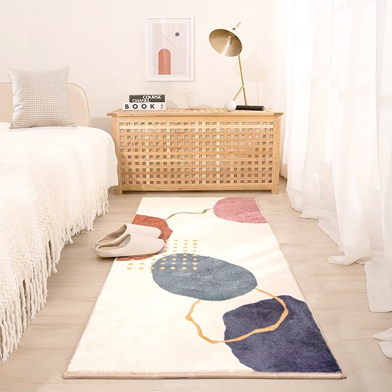 欧纶斯 北欧式卧室床边毯现代简约网红儿童房INS风毛绒地毯加厚 浩瀚星系 80CM×160CM