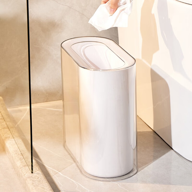 百露卫生间垃圾桶家用厕所夹缝垃圾筒马桶厕纸桶厨房客厅轻奢窄缝纸篓
