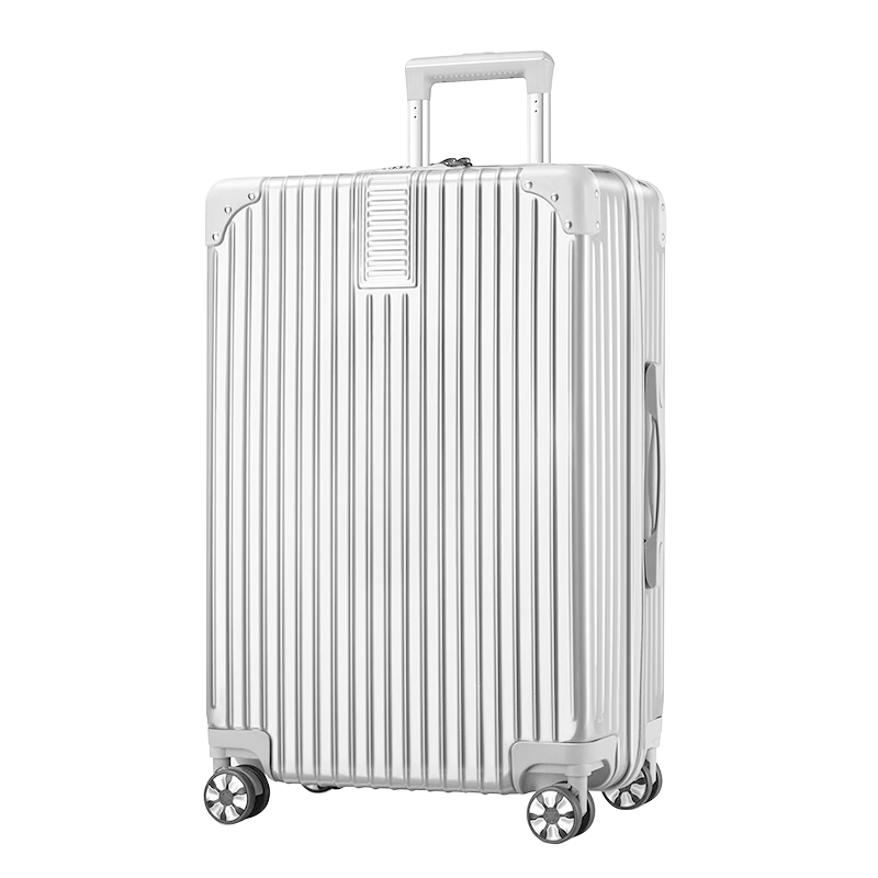 梵地亚行李箱男24英寸大容量万向轮拉杆箱飞机旅行箱包密码箱女皮箱子银