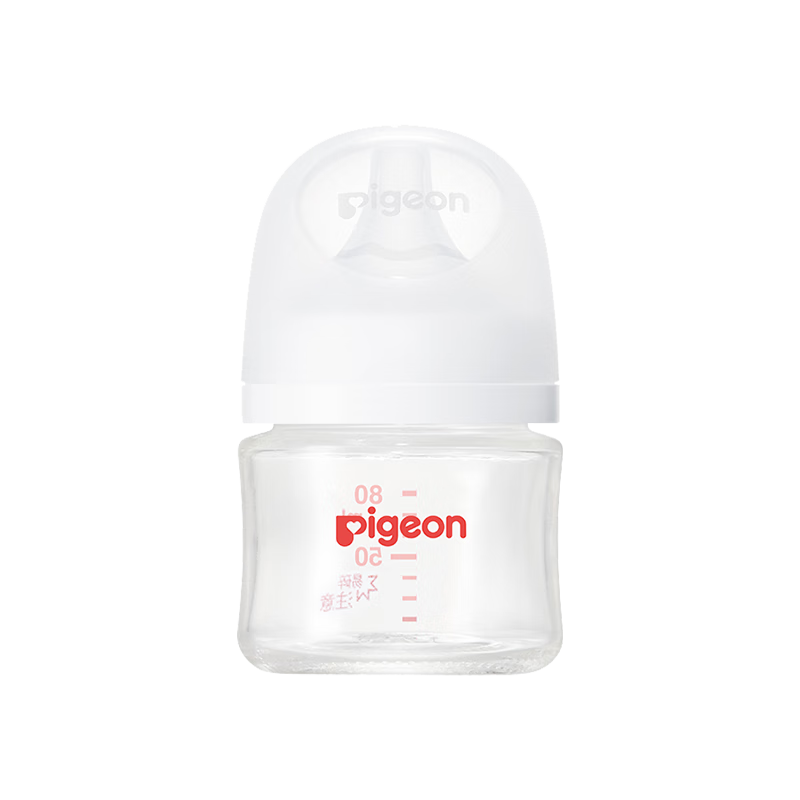 Pigeon 贝亲 自然实感第3代PRO系列 AA185 玻璃奶瓶 80ml SS 0月+