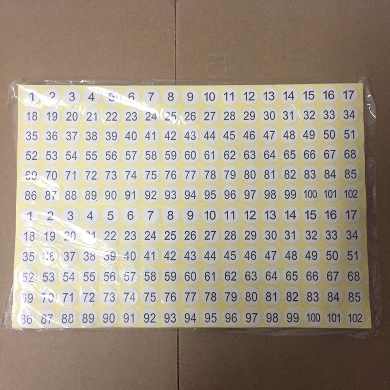 数字1-102两组(3060贴一包)