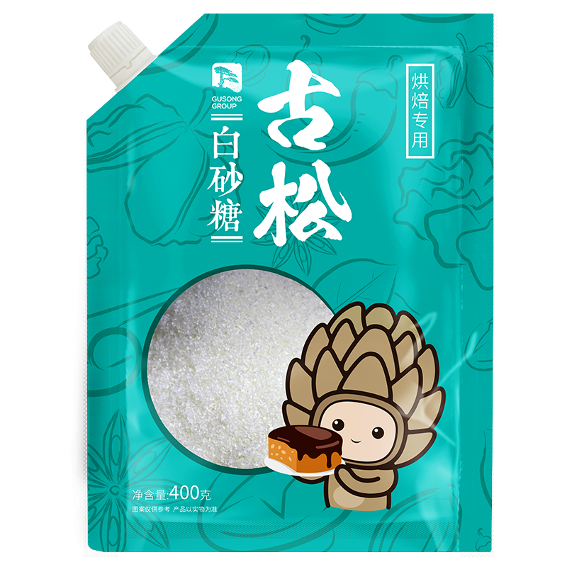 古松 砂糖食糖 帶蓋白砂糖400g易存儲 烘焙原料奶茶咖啡伴侶調(diào)味 