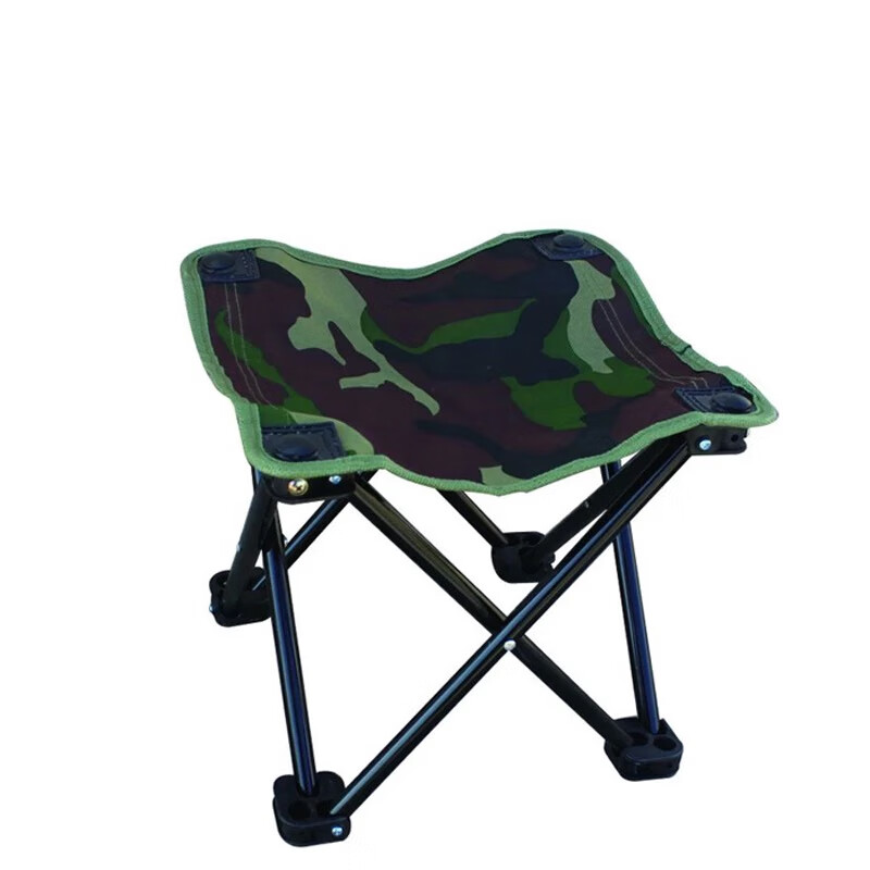 加厚便携式折叠凳子绿色沙滩凳钓鱼凳矮凳马扎户外写生四角折叠迷 迷彩折叠凳颜色随机
