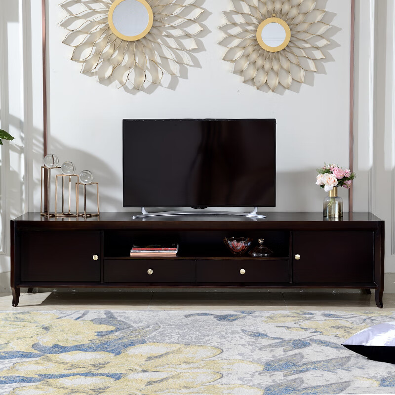 一米风新中式实木电视柜 现代简约影视柜 客厅家具 电视柜