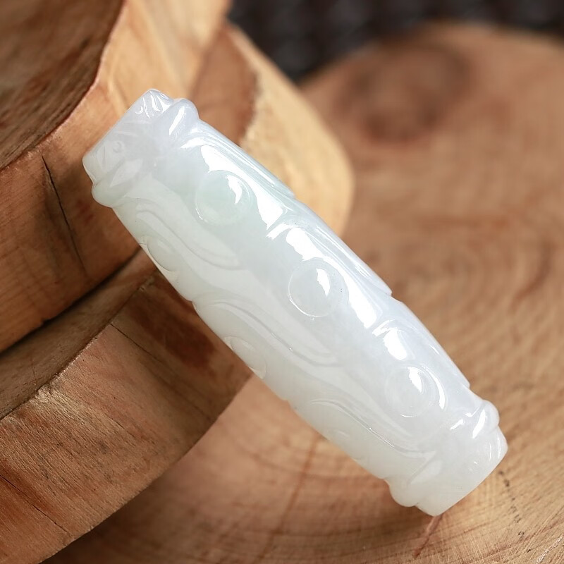 石之富珠宝缅甸天然翡翠a货冰糯种仿古天珠吊坠12.36克