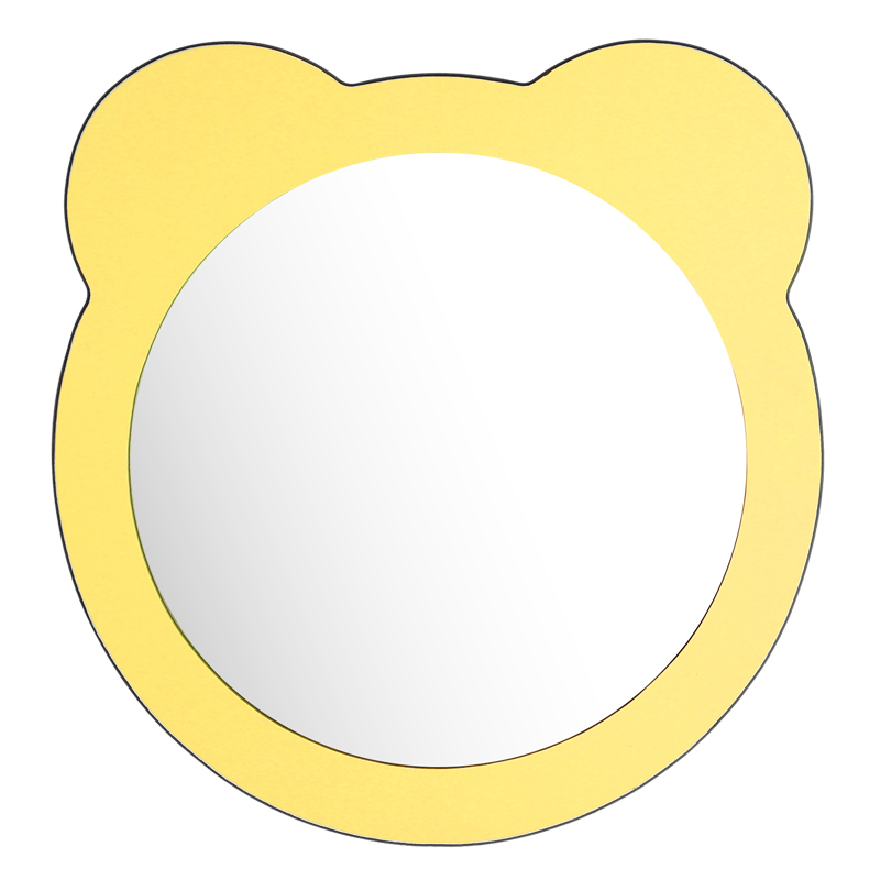 儿童浴室镜子幼儿园浴室彩色卡通洗手盆面盆镜子 米奇黄色镜子 0.4-0.