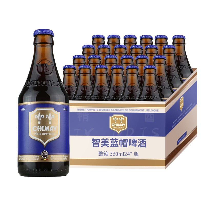 智美(chimay)比利时修道院啤酒 蓝帽红帽金帽白帽啤酒 智美啤酒组合