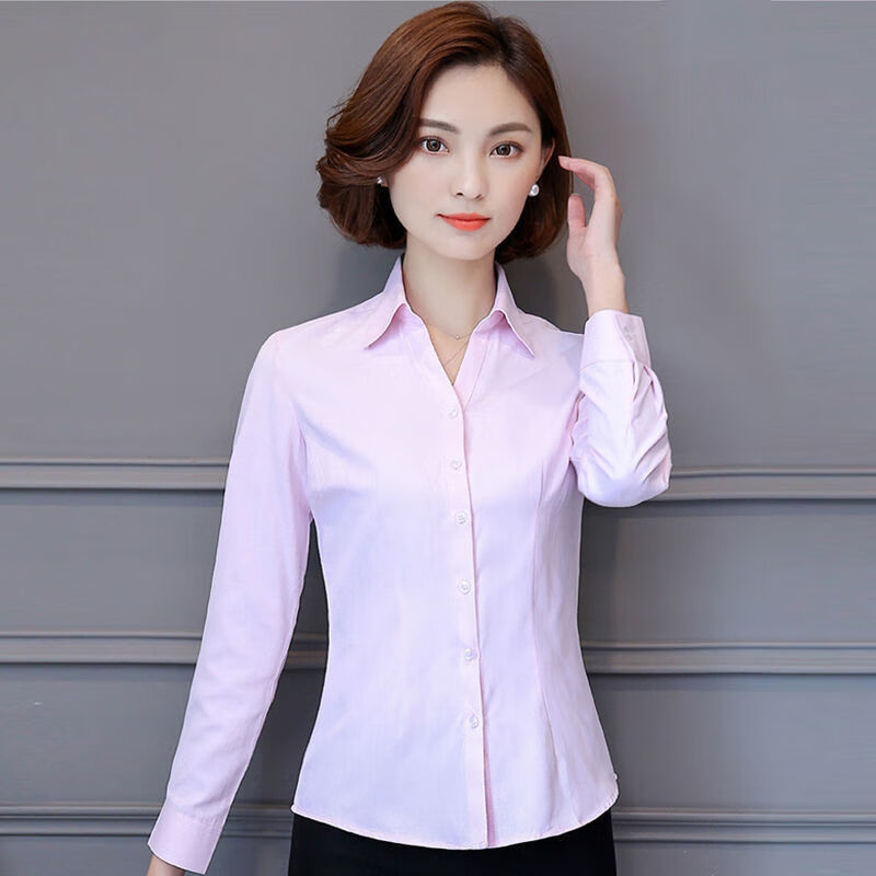 【高品质春季衬衫】新款白衬衫女领职业装正装休闲长袖衬衫气质女士