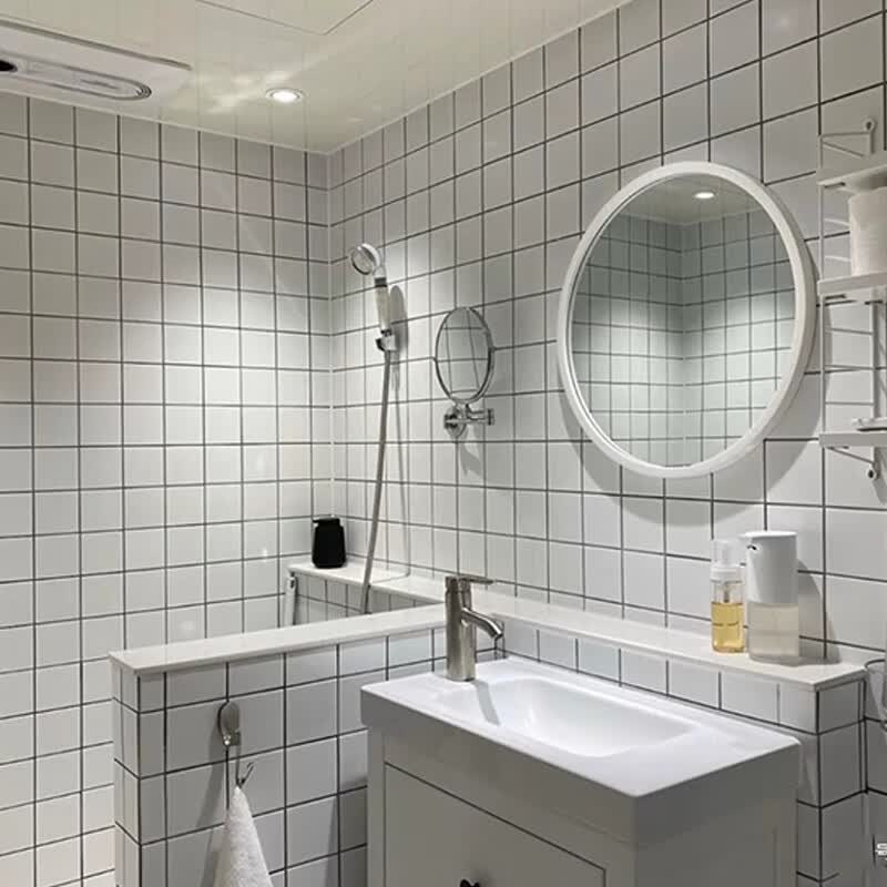 oeing北欧爵士白小瓷砖厨房卫生间墙砖陶瓷马赛克厕所浴室地砖餐厅