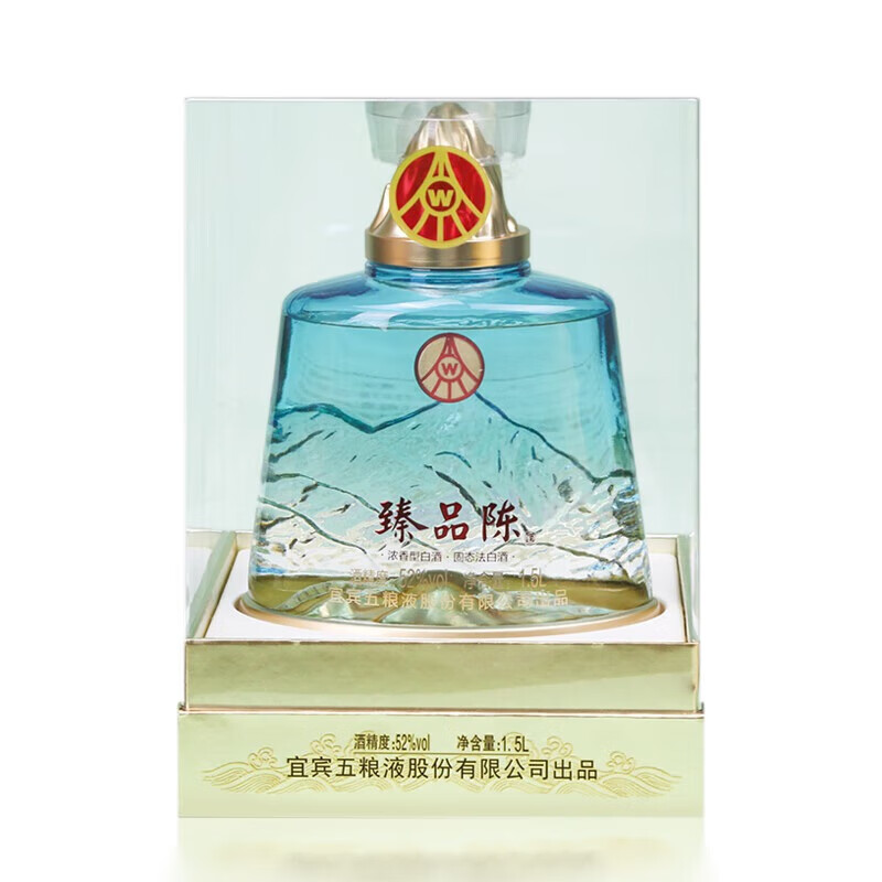 五粮液股份公司出品 浓香型白酒龙年送礼 商务宴席过节团圆酒 52度 1500mL 1坛 臻品陈酒·藏品