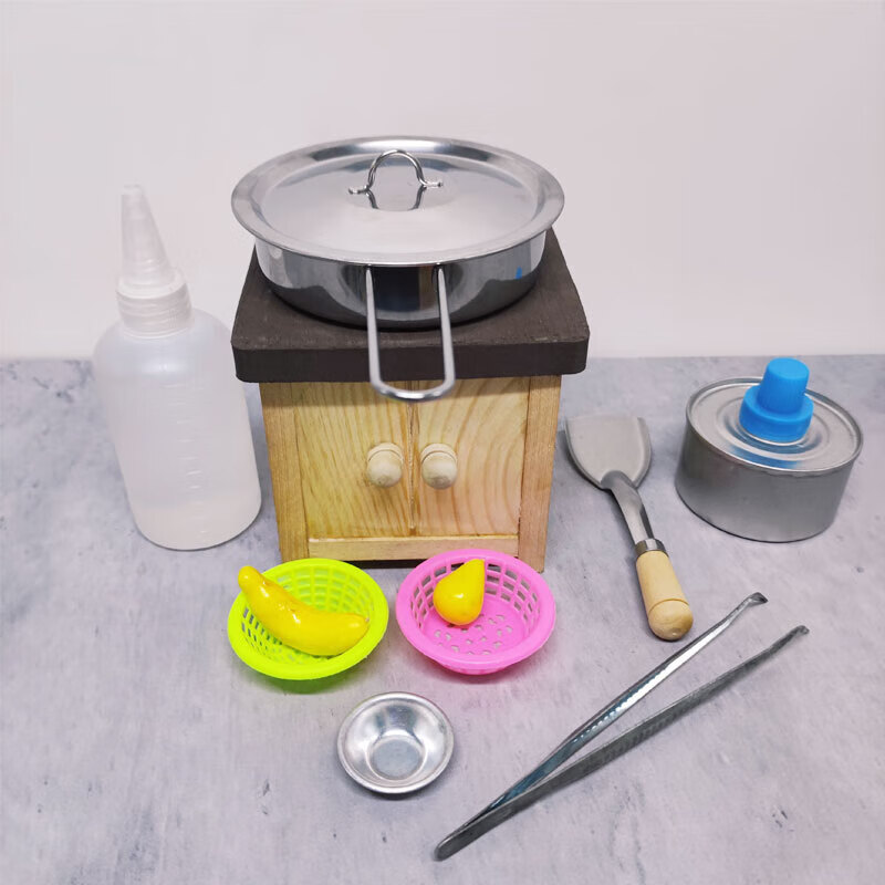 米米小厨房网红食玩迷你小厨房真煮全套可吃儿童小厨具乡村怀旧真做饭