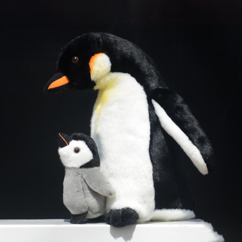 凯史企鹅毛绒玩具大号可爱母子企鹅公仔帝企鹅玩偶大脚布娃娃海洋礼物 黑色 高30厘米