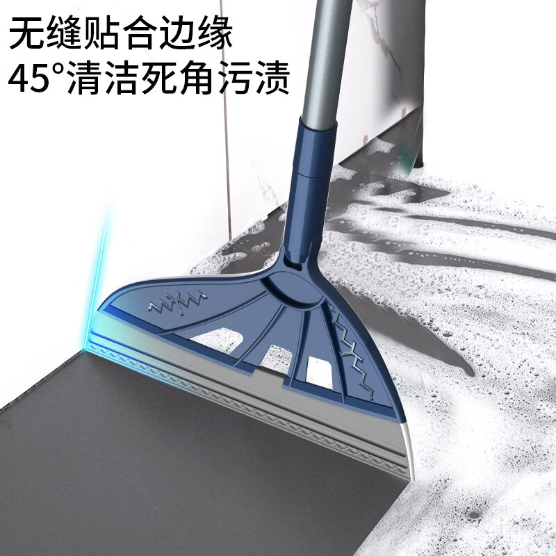 多亮魔术硅胶扫把笤帚家用浴室厕所扫灰刮地板刮水神器拖把卫生间头发 扫把头固定款-绿色1个装