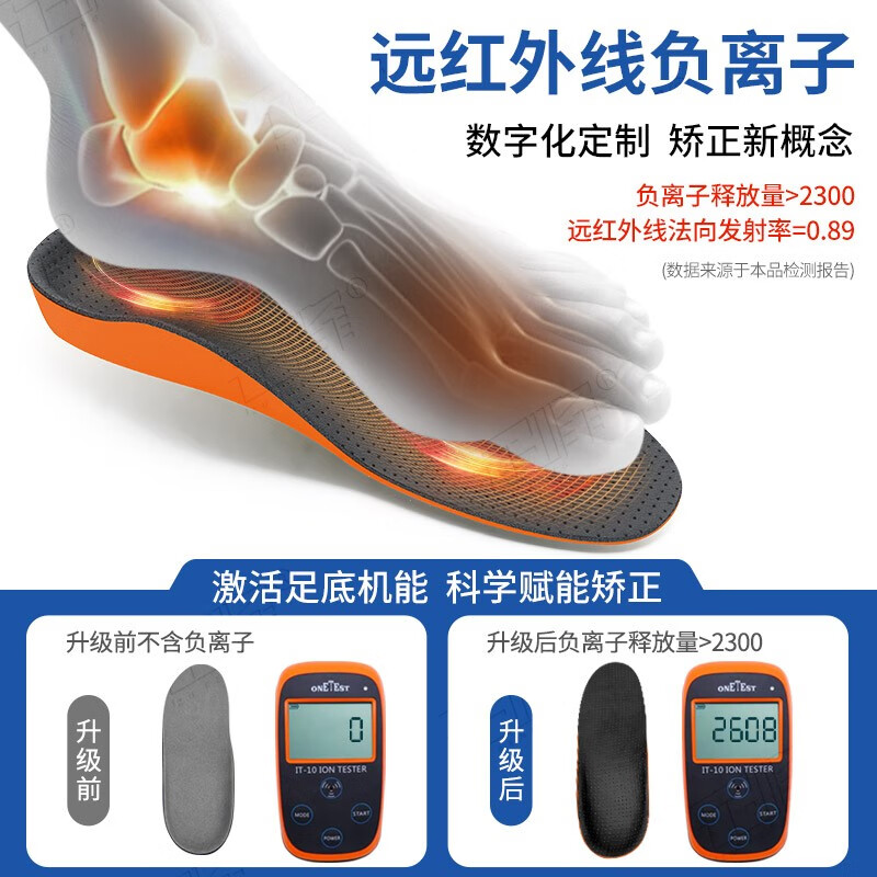 足峰3D定制扁平足矫正鞋垫足弓支撑垫XO型腿内八字纠正缓解足底筋膜炎 第十代-3D雕刻(负离子升级五合一)皮面绿 成人儿童一对一取模对症定制(多功能矫正鞋垫)一双