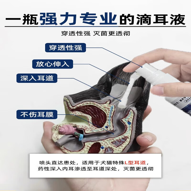 佳尔斯氟苯尼考甲硝唑滴耳液狗狗耳螨滴耳液耳朵药宠物猫咪滴耳液耳臭耳药除螨耳炎外耳炎耳螨专用抗菌 2瓶更划算 现货当日发