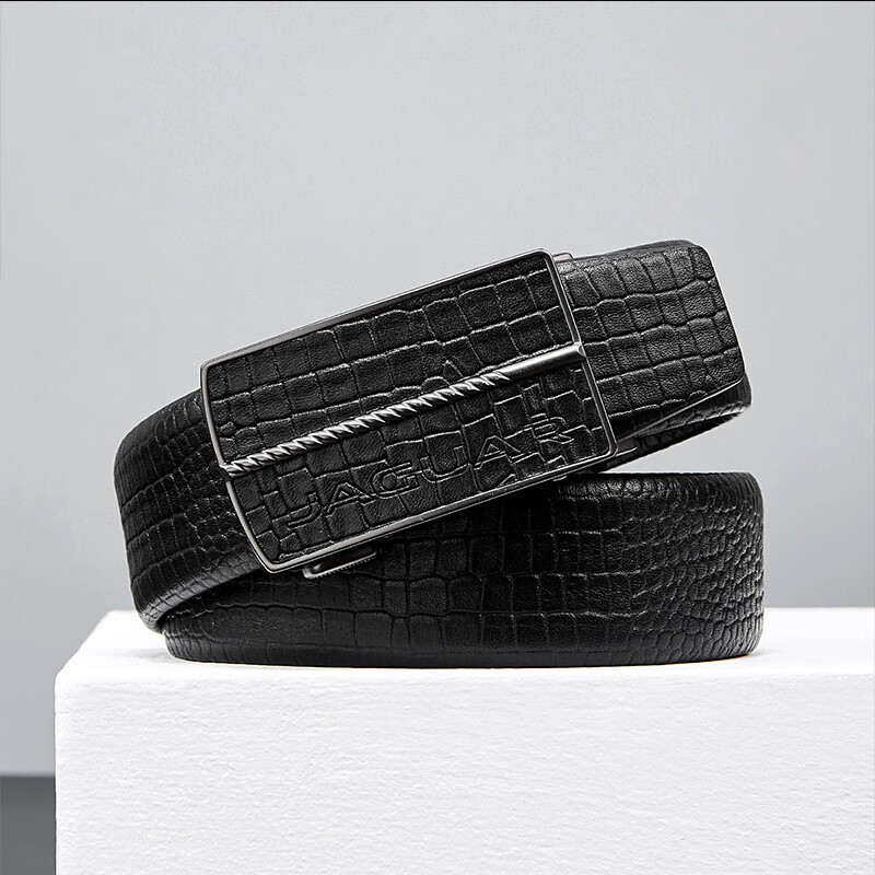 jaguar轻奢高档男士皮带男自动扣牛皮革商务裤腰带正装皮带条礼物