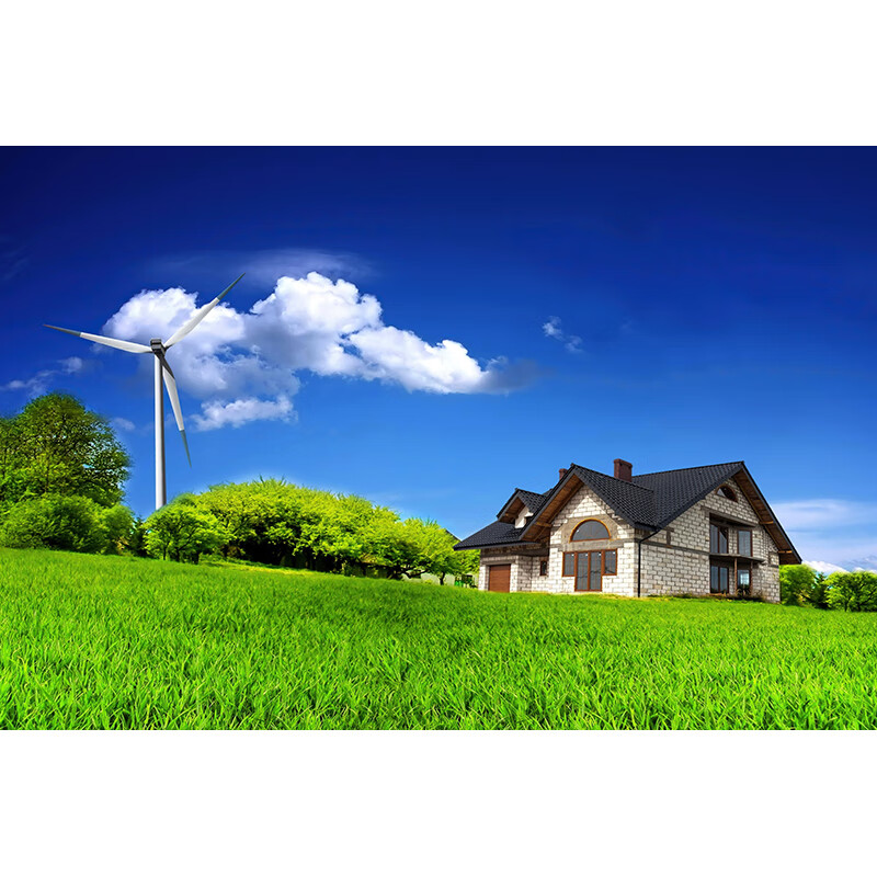 千奇梦草原风景海报墙纸画自粘草地蓝天壁纸客厅沙发背景墙装饰画 乳