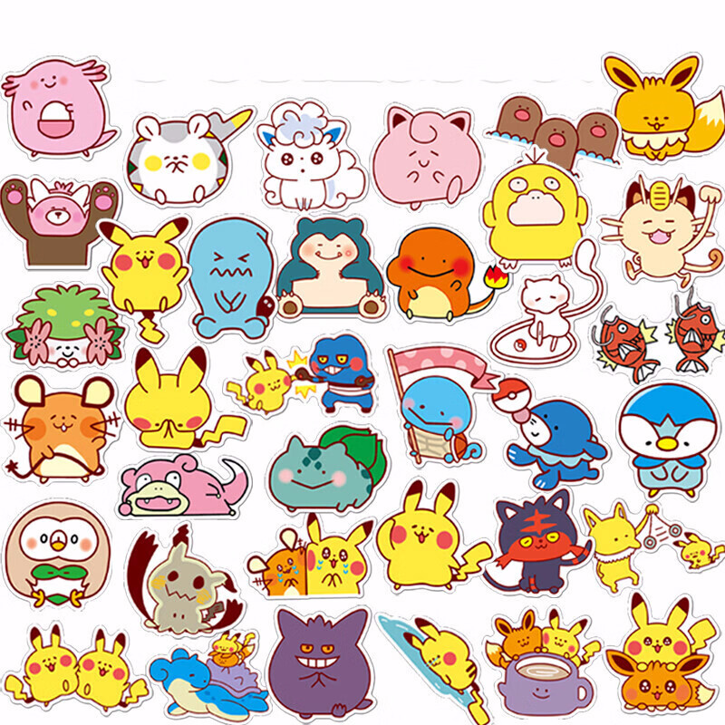 唯利多新款宠物小精灵皮卡丘行李箱贴纸卡娜赫拉line可爱卡通表情包