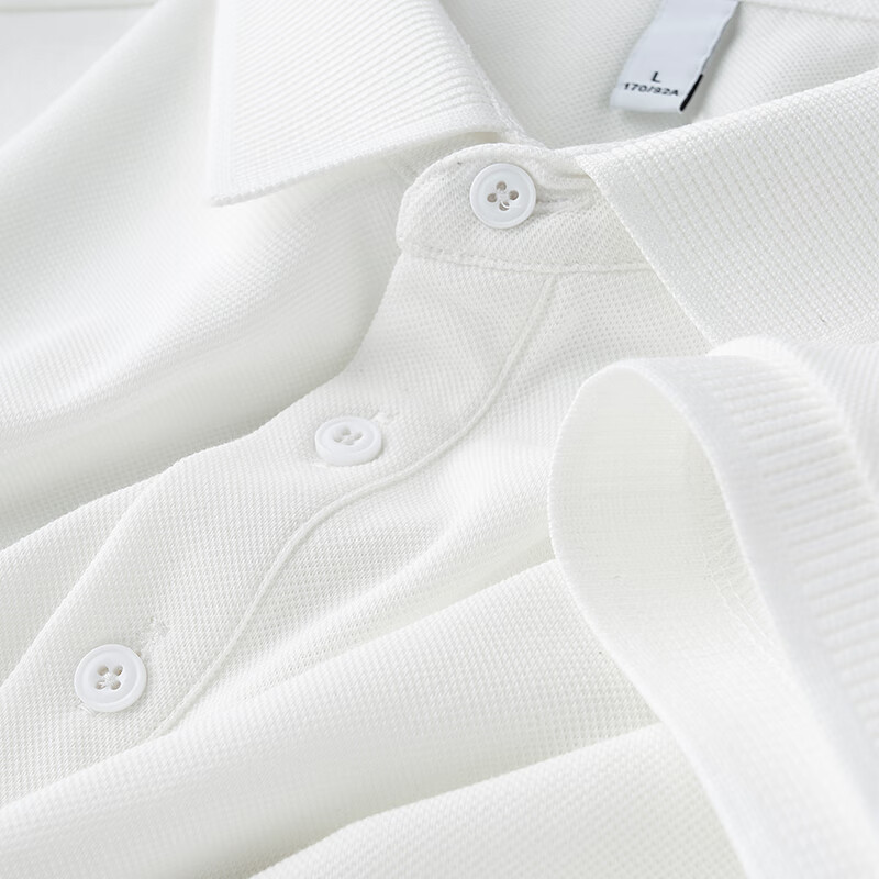 蚕丝polo衫男短袖体恤轻薄透气高级感polo衫半袖男上衣 hans92000-白