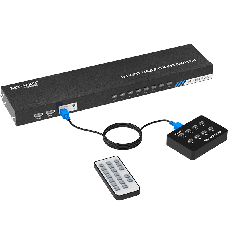 迈拓维矩（MT-viki）HDMI KVM切换器8口高清八进一出键鼠屏幕共享切换控制器8进1出 MT-801HK-C