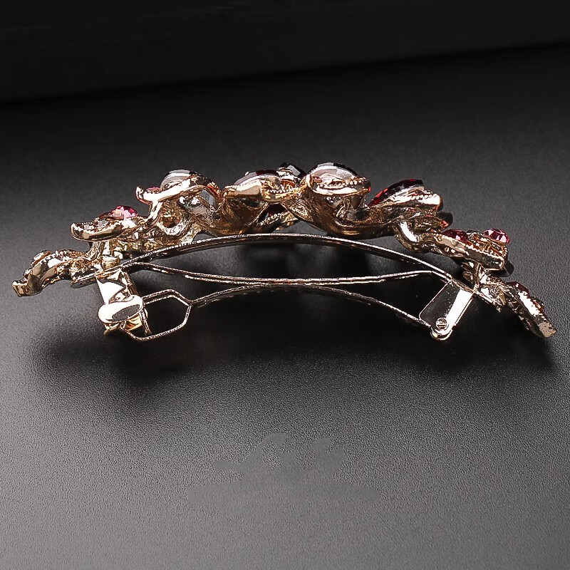 HANS’F夹子头饰2026年新款高端发夹女后脑勺大号横夹水晶发卡妈妈弹簧夹 香槟色