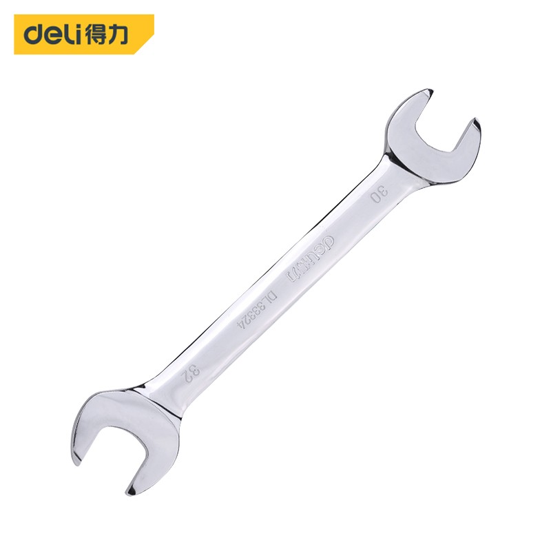 得力(deli) 镜面双开口扳手 双头两用汽修工具30x32mm dl33324 400748