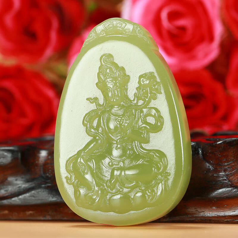 【珠宝严选】和田玉黄玉观音玉牌 苏州玉雕大师万子涵作品 观世音菩萨